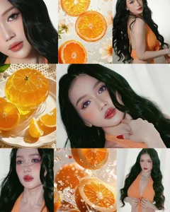 Vietnamese Star Si Thanh Radiates Charm in Vibrant Orange-Themed Fashion Shoot - image 6