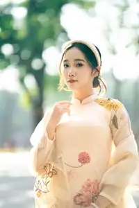 Graceful Vietnamese Beauty: Captivating Charm of a Girl in Elegant Traditional Attire - image 2