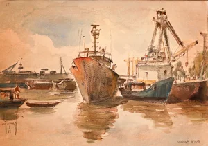 Nostalgic Paintings Capture the Historic Ba Son Shipyard After National Reunification - image 8