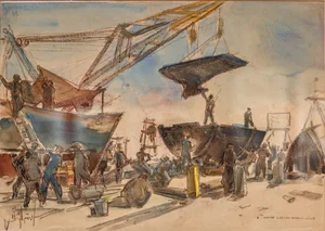 Nostalgic Paintings Capture the Historic Ba Son Shipyard After National Reunification - image 3