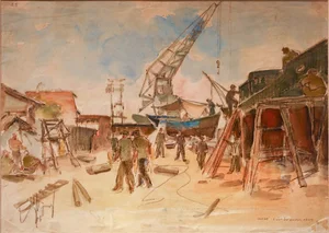 Nostalgic Paintings Capture the Historic Ba Son Shipyard After National Reunification - image 6