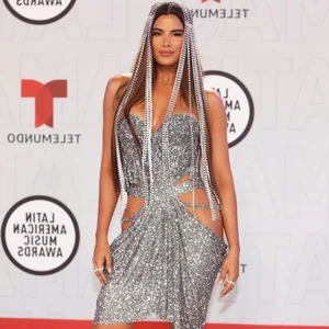 Breathtaking Black Cut-Out Evening Gown: High Slit Red Carpet Fashion Inspiration for Bold and Sophisticated Style - image 1