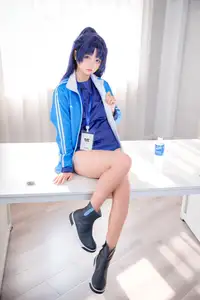 Discover the Alluring Charm of Coser Xi Huan Ai Li Ma in Yuuka's Gymnastics Outfit (56P) - image 27