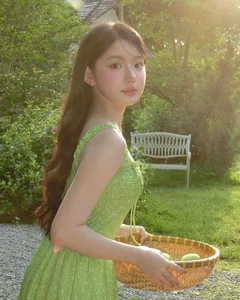 Mukbang Influencer Transforms into a Green Fairy in Enchanting Summer Gallery - image 7
