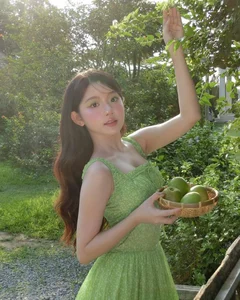 Mukbang Influencer Transforms into a Green Fairy in Enchanting Summer Gallery - image 5