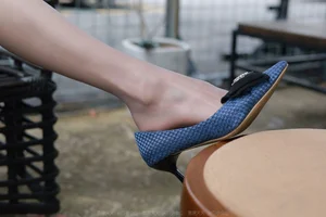 IESS Xiao Liu Fashion: Blue Heels and Gray Silk Stockings Aesthetic - image 2