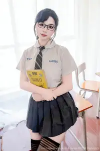 XiuRen No.10530: Xi Xi Ai Chi Cao Mei – Alluring Schoolgirl in Glasses - image 21