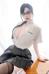XiuRen No.10530: Xi Xi Ai Chi Cao Mei – Alluring Schoolgirl in Glasses - image 19