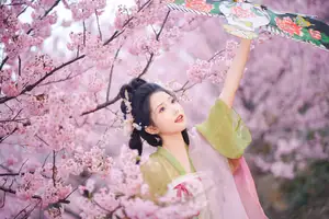 East Asian Beauty: Tu Ya W in Elegant Hanfu Amidst Spring Cherry Blossoms | YiTuYu Vol.8636 - image 5