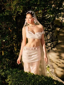Ngoc Trinh Sparks Wedding Rumors in Stunning Two-Piece Bridal Gown - image 5