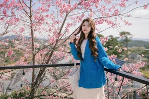 Dreamy muse amidst the blooming cherry blossoms in Da Lat - image 0