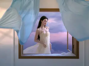 Wang Churan: Dreamy Beauty by the Sunset Window, Captivating Ethereal Moment - image 4