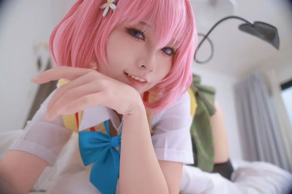 Coser G44 Mengmeng: Dive into the Sweet Charm of Pink Hair Cosplay | 23P Collection