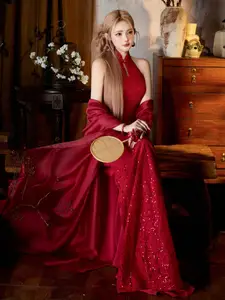 Discover Alluring Traditional Beauty: Girl in a Radiant Red Outfit, Elegant and Mysterious. - image 3