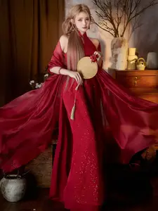 Discover Alluring Traditional Beauty: Girl in a Radiant Red Outfit, Elegant and Mysterious. - image 1