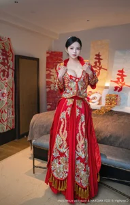 Stunning Red Bride Fashion Photography: XingYan Star Face Vol.438 Featuring Model Da Mei Niu Er - Elegant Portrait Collection - image 2