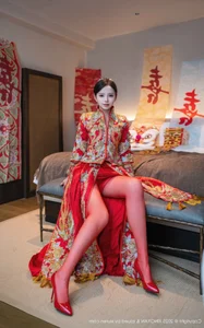 Stunning Red Bride Fashion Photography: XingYan Star Face Vol.438 Featuring Model Da Mei Niu Er - Elegant Portrait Collection - image 9