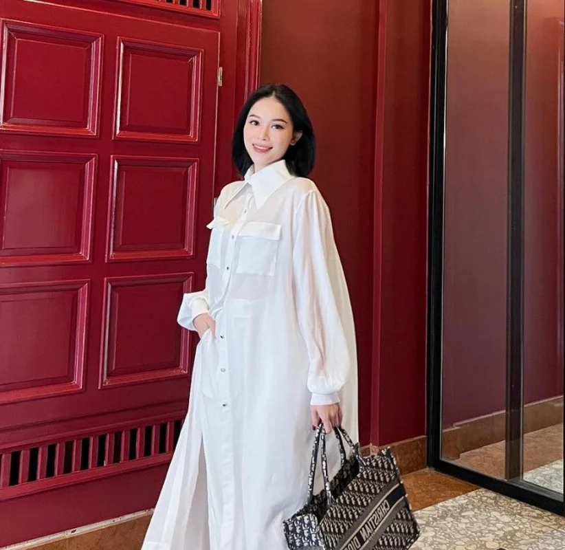 How Linh Rin Cleverly Styles Her Chic Maternity Outfits