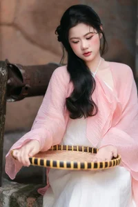 Ethereal Muse in Traditional Silk and Ancient Architecture - image 13