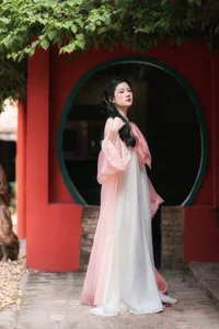 Ethereal Muse in Traditional Silk and Ancient Architecture - image 7