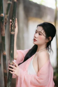 Ethereal Muse in Traditional Silk and Ancient Architecture - image 20