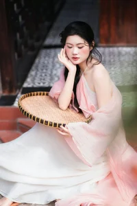 Ethereal Muse in Traditional Silk and Ancient Architecture - image 15