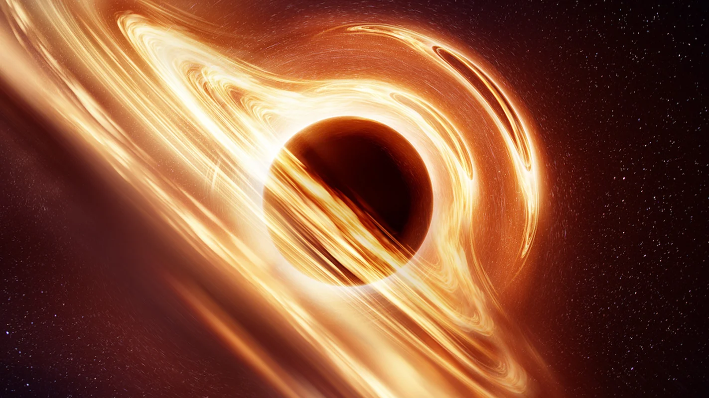 Mysterious Black Hole Moon Rises Over Alien Planet Sky