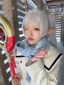 Coser Mim: Enchanting Frieren Cosplay (32P) in a Winter Wonderland - image 7
