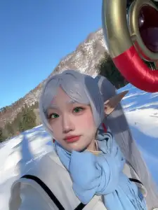 Coser Mim: Enchanting Frieren Cosplay (32P) in a Winter Wonderland - image 15
