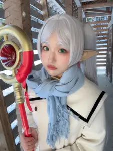 Coser Mim: Enchanting Frieren Cosplay (32P) in a Winter Wonderland - image 3