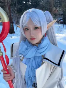 Coser Mim: Enchanting Frieren Cosplay (32P) in a Winter Wonderland - image 6