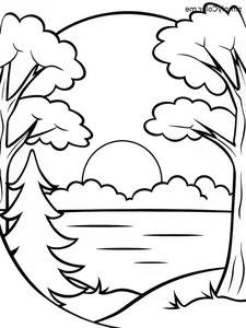 136+ Beautiful Landscape Coloring Pages: Mountains, Oceans, and Forest Scenes - image 7