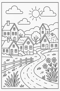 136+ Beautiful Landscape Coloring Pages: Mountains, Oceans, and Forest Scenes - image 10