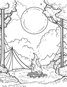 136+ Beautiful Landscape Coloring Pages: Mountains, Oceans, and Forest Scenes - image 20