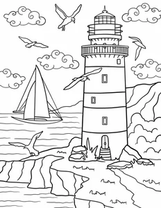 136+ Beautiful Landscape Coloring Pages: Mountains, Oceans, and Forest Scenes - image 24