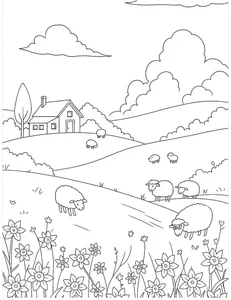 136+ Beautiful Landscape Coloring Pages: Mountains, Oceans, and Forest Scenes - image 25
