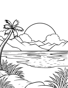 136+ Beautiful Landscape Coloring Pages: Mountains, Oceans, and Forest Scenes - image 11
