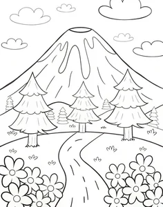 136+ Beautiful Landscape Coloring Pages: Mountains, Oceans, and Forest Scenes - image 22
