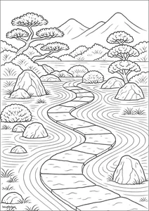 136+ Beautiful Landscape Coloring Pages: Mountains, Oceans, and Forest Scenes - image 15
