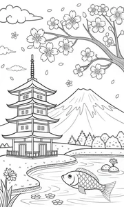136+ Beautiful Landscape Coloring Pages: Mountains, Oceans, and Forest Scenes - image 1