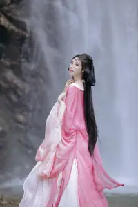 YiTuYu Vol8765 Yi Xiao Zhi Zhi Zhi Zhi Ethereal Pink Hanfu Beauty by the Waterfall - image 10