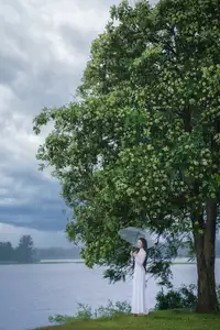 VGU No.172: Captivating Vietnamese Ao Dai Student in a Dreamy Moment, Showcasing Pure Grace Amidst Nature. - image 10
