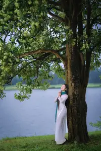 VGU No.172: Captivating Vietnamese Ao Dai Student in a Dreamy Moment, Showcasing Pure Grace Amidst Nature. - image 14