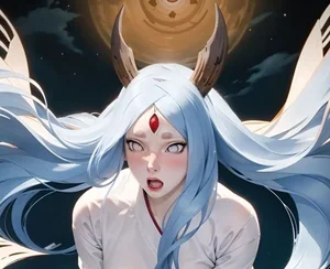 Stunning AI Reimagining of Kaguya Otsutsuki from Naruto with Soulful Eyes - image 1