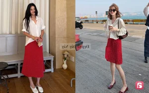 Elegant Style Guide: How to Master the White Shirt and Red Skirt Combo - image 0