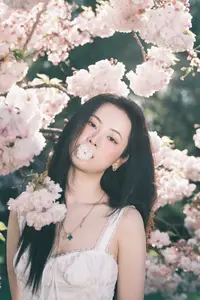 Spring Muse: Pristine Beauty and Grace Amidst Blooming Cherry Blossoms. - image 12