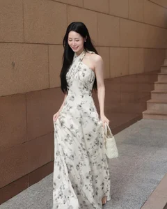 Effortless Elegance in Floral Halter Dress - image 0