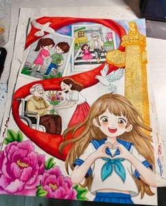 Heartwarming 6th-Grade Artworks Expressing Human Love and Compassion - image 13