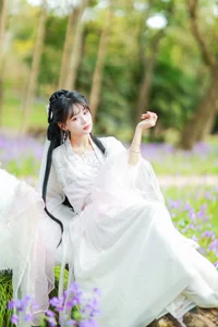 Elegant White Hanfu Photoshoot in Purple Orchid Mist by Art Language - image 1