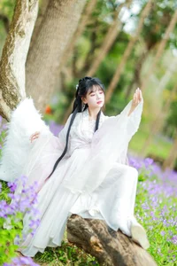 Elegant White Hanfu Photoshoot in Purple Orchid Mist by Art Language - image 6